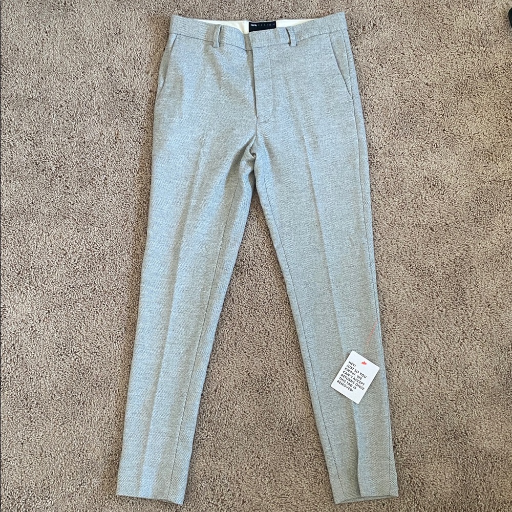 Gray Slim Fit Trousers